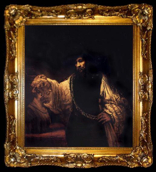 framed  Rembrandt van rijn Aristotle with a Bust of Homer, ta009-2